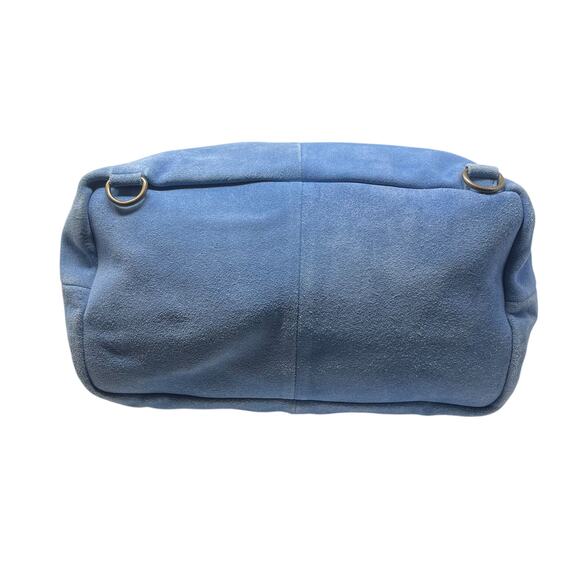 Free People Cambridge Convertible Backpack - Blue Suede Tote Bag  - Crossbody - Picture 6 of 11